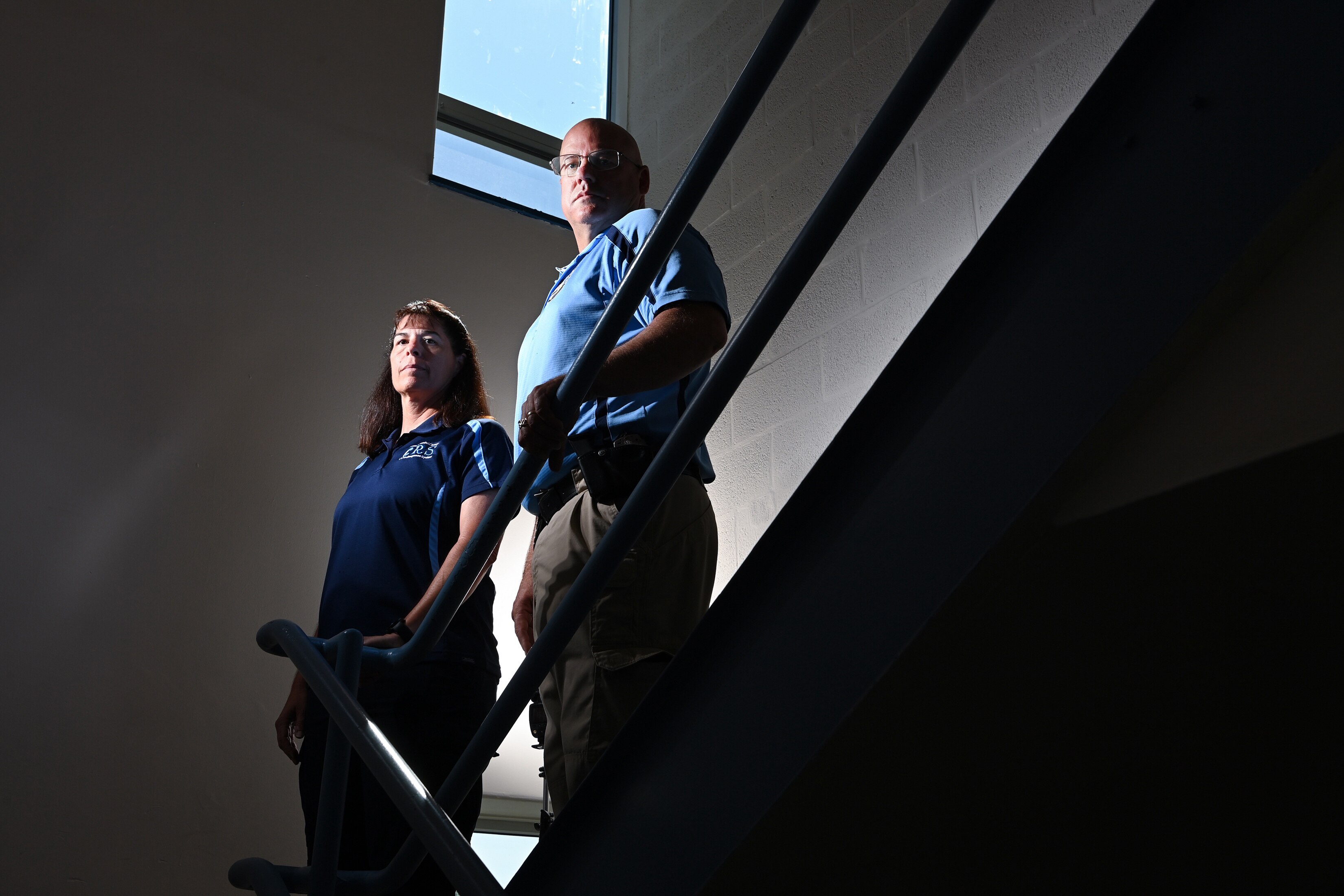 Anne Arundel County Crisis Response Directory, Jennifer Corbin and Anne Arundel County police Lt. Steve Thomas pose for a portrait at Anne Arundel County Police Department on Thursday August 18, 2022 in Millersville, MD.
