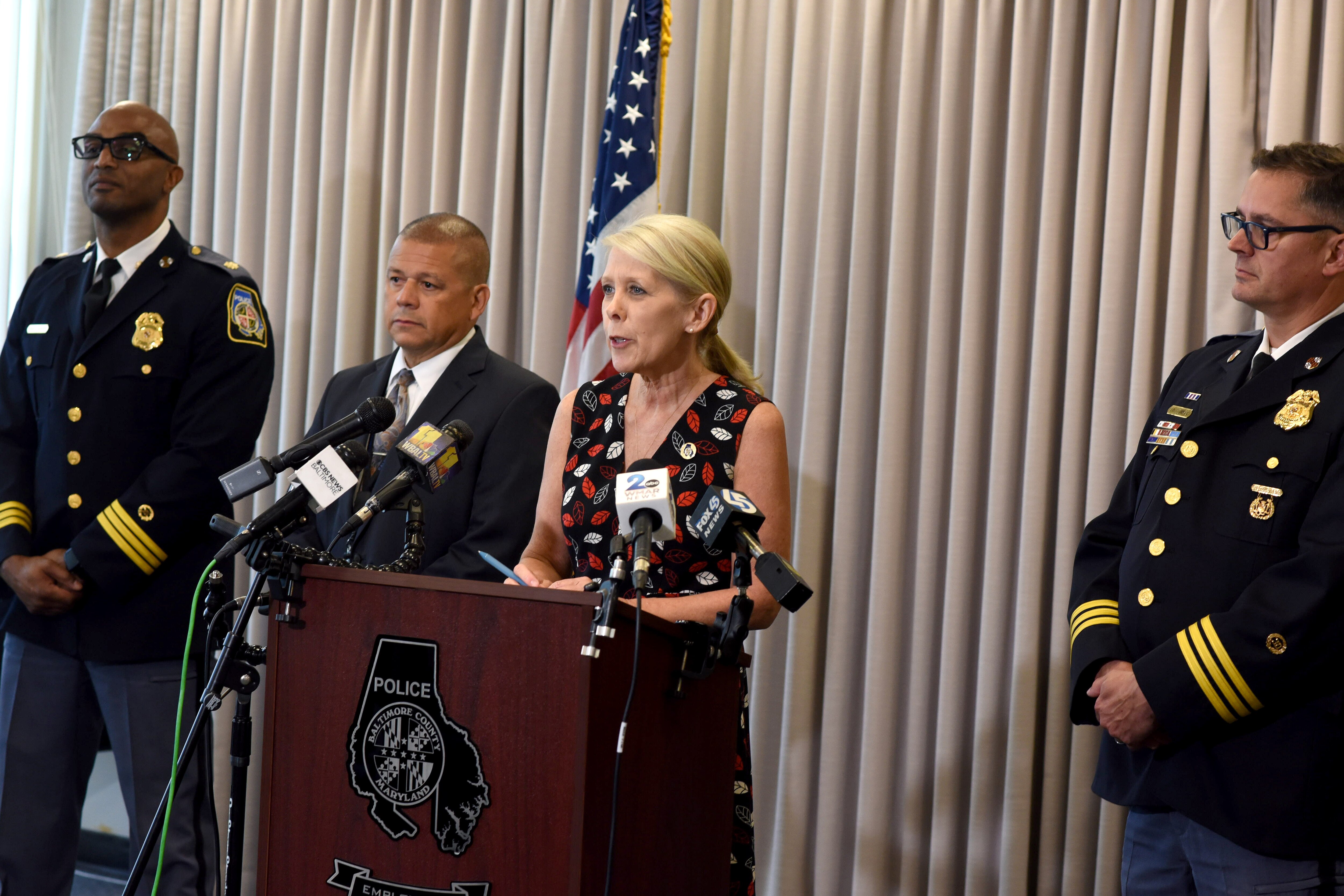 FRIDAY, OCTOBER 3, 2025 - Joy Lepola-Stewart, Director of Public Affairs for the Baltimore County Police Department, addresses attendees at a press conference on Friday in Towson about about the Linda Lester cold case.