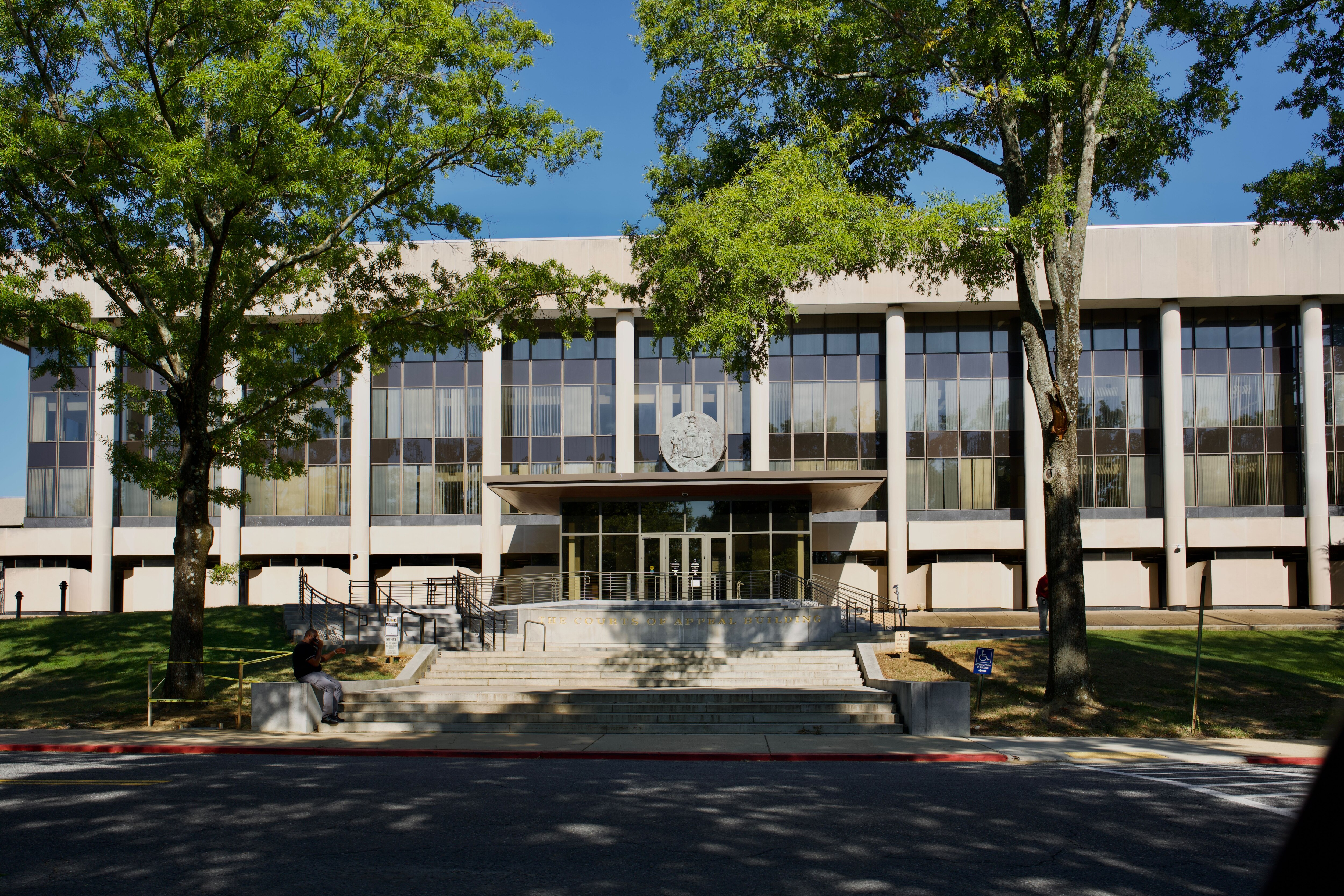 The exterior of the Robert C. Murphy Courts of Appeal building, home of the Maryland Supreme Court, in Annapolis, MD